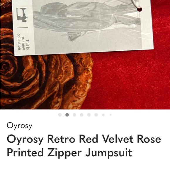 OYROSY Red Rose Print Zip-Front Jumpsuit size L
P2P 26
Length 59 - Picture 4 of 5